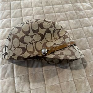 Coach Tan and Brown Monogram Hat